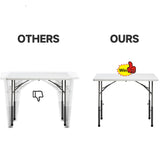 (4-Pack) Folding Table Leg Extenders, Highly Durable Steel Folding Table Leg Risers, Table Leg Extensions for Straight and Bent Legs, Adjustable Table Height Extenders for Rise 3.6in/5.2in Laowu