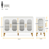 Tribesigns 55" Accent Cabinet with 4 Doors and Shelves, Modern Credenza Storage Cabinet with Acrylic Glass Doors, White Display Cabinet for Living Room, Bedroom, Kitchen, Dining Room, Hallway Tribesigns