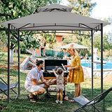 Tanxianzhe Grill Gazebo Replacement Canopy Top Cover 5×8 Double Tiered BBQ Roof ONLY FIT for Gazebo Model L-GG001PST-F (Gray) Tanxianzhe