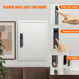 MAXSAFES Wall Gun Safe with Super Finger Vein Recognition Lock Electronic Hidden Safe with Removable Pegboard & Shelfs, Wall Safes Between the Studs for Handguns, Valuables, Home or Business MAXSafes