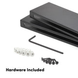 xympo Wall Mounted Wine Rack – Metal Floating Bar Shelf with Bottle and Glass Holder, Holds 5 Bottles and 4-6 Glasses xympo