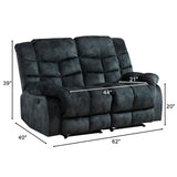 EBELLO Loveseat Recliner Sofa for Living Room, Extra Wide Modern Overstuffed 2 Seat Reclining Manual Sofa Chair, Breathable Fabric and Padded Cushion, Green Grey EBELLO