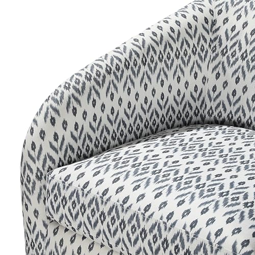 Lexicon Swivel Accent Chair, Fabric Barrel Chair with Solid Wood Frame and Metal Base, Upholstered Arm Chair, Swivel Sofa Chair Modern Reading Chair for Living Room/Office/Apartment, Multi-Color Lexicon
