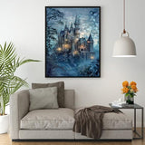 Ekuxom Night Castle Diamond Painting Kits for Adults, Diamond Art Kits for Adults, DIY 5D Round Full Drill Gem Art Kits for Gifts Home Wall Decor 12X16 Inch Ekuxom