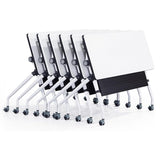 Conference Room Table,Foldable Meeting Tables Mobile Training Table,Flip Top Training Seminar Table,Modern Conference Room Table for Office Conference Room, 55 x 23.6X 29.5 inch (6 Pack) Lenyedr