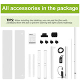 farexon Electric Standing Desk Adjustable Height, 48x24 Inches Stand Up Desk with 4 Preset Heights, Lockable Casters, Double Hooks,27.5''-46.5'' Lifting Range Home Office Computer Desk（White） farexon