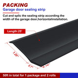 Weatherproofing Garage Door Seals Top and Sides Seal Strip PVC Garage Door Weather Stripping with Screws(Black, 50 ft) Nuogo