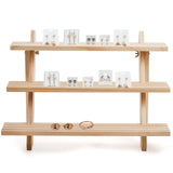 Coloch 3 Tier Wooden Cupcake Stand, Rustic Retail Display Riser Jewelry Holder Stand, for Cupcakes, Desserts, Brooch, Bracelet, Tabletop Jewelry Display, 15.8 x 9x 10.2 Inch Coloch