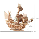 3D Wooden Pirate Ship Puzzle Kit for Adults – DIY Model Building Kit, Desk Decor & Gift for Men Women Ages 14+ Norsis Home and Garden