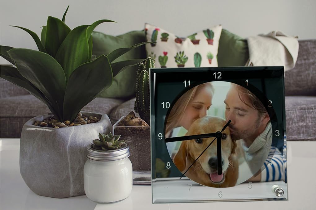 Ving 20PCS Sublimation Blank Glass Photo Frame 7.8" x 7.8" Blank Mirror Edge Glass Photo Frame for Heat Transfer with Clock Ving