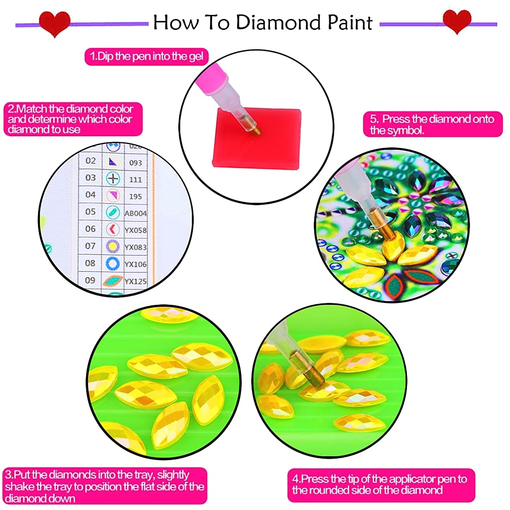 2 Pcs Diamond Painting Tassels Bookmarks Art 5D DIY Rose and Peacock Kits Leather Bookmark for Graduation Anniversary Birthday Christmas Kids Adults Beginners Miyolo