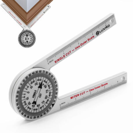 Miter Saw Protractor, Professional Miter Angle Finder for Woodworking Replaces the Model #505P-7 Miter Protractor Angle Finder with Measuring Rulers for Carpentry, Crown Molding Tool, Baseboard LUVRD