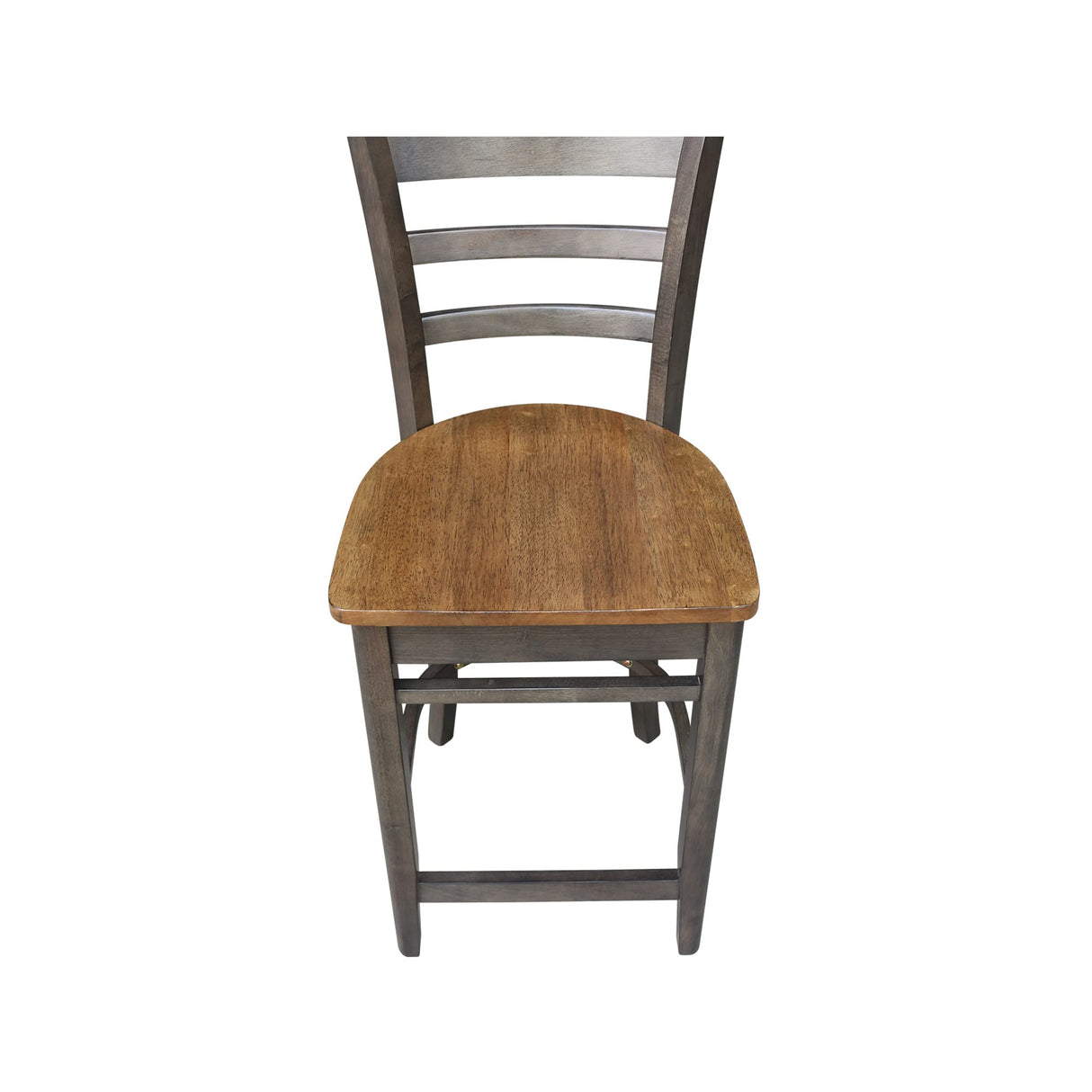 International Concepts Emily Counterheight Stool - 24-inch Seat Height, Hickory/Washed Coal (S45-6172) IC International Concepts