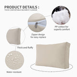 Valita Outdoor Furniture Replacement Cushions, Fits 6-seat Sectional Rattan Conversation Set, 14-Piece Patio Water-Resistant Replacement Sofa Cushions, Liner&Cover (Khaki) Valita