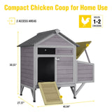 AIVITUVIN Chicken Coop for 2 Chickens Home Ues Outdoor Small Wooden Chicken House with Expandable Run for Poultry Duck Coop Pull Out Tray Quail Cage,Hen Habitat Aivituvin