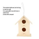2PCS Bird Houses for Outside, Wooden Birdhouse Unfinished Bird Houses Hanging Wooden Birdhouse Wooden Bird Houses to Paint with Two Holes(#A) Beufee