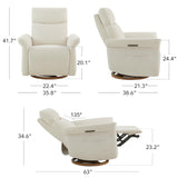 CHITA Power Recliner Chair, Electric Triple-Motor Swivel Glider Nursery Rocking Chair with Adjustable Power Headrest and Lumbar Support, GREENGARD Gold Certified, Solid Wood Base, Linen CHITA