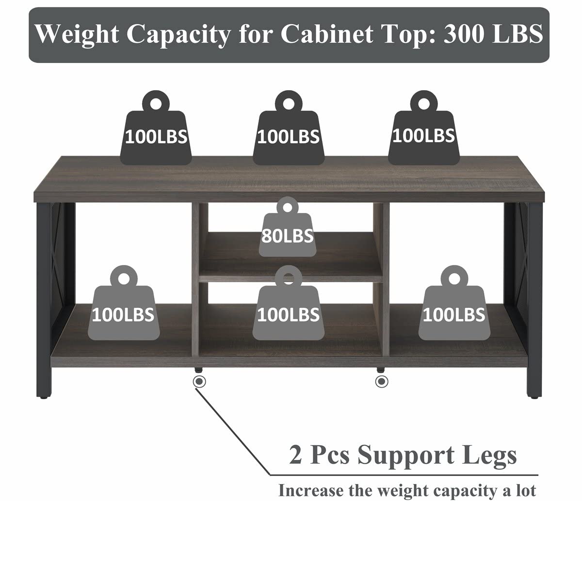 FATORRI Rustic Coffee Table for Living Room, Farmhouse Dark Wood Center Table, Industrial Rectangle Cocktail Tea Tables (Walnut Brown) FATORRI