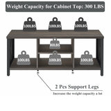 FATORRI Rustic Coffee Table for Living Room, Farmhouse Dark Wood Center Table, Industrial Rectangle Cocktail Tea Tables (Walnut Brown) FATORRI