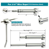 Sowtowe 3/16 Invisible Cable Railing Hardware,30 Pack Invisible Turnbuckle Kit,for Wood & Metal Post Cable Railing System Sowtowe