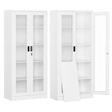 PEUKC Display Cabinet-71 Inches 4 Adjustable Shelves Curio Cabinets with Locking Glass Doors Display Case for Collectibles, Cosmetics, Hydroponics, Books (White,Assemble Required) PEUKC