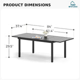 MFSTUDIO 9 Pieces Patio Dining Set, Patio Table and Chairs for 8, Outdoor Expandable Metal Table & Chairs with Cushions, Outdoor Rattan Dining Furniture Set for 8, Deck, Porch MFSTUDIO