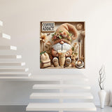 BYGFHLYW Diamond Art Painting Kits for Adults, Gnome Drinks Coffee 5D Diamond Painting Dots Art Kits for Adults Beginner, DIY Full Round Gem Crystal Art Paint by Diamond, Home Wall Decor 12 x 12 in BYGFHLYW