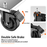 4 inch Stem Casters, Heavy Duty Casters Set of 4, 1/2"-13 x 1(Stem Diameter 1/2", Stem Length 1"), Locking Threaded Stem Caster Wheels - Load 2000lbs LUTUMEI