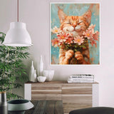 DIY Cat and Flower Paint by Numbers Kits for Adults, Painting by Numbers for Adult & Beginner on Canvas, Animal Oil Painting Kits Perfect for Home Decoration 16x20 Inch Clendo