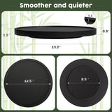 Lazy Susan Organizer, 13.2 Inch Non-Skid Bamboo Lazy Susan for Kitchen Table cabinets Closets and Kitchen Islands, Wood Turntable for Kitchen Countertop Organizer Black VeyFey
