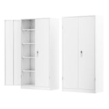 Greenvelly Metal Garage Storage Cabinet,Steel Lockable Storage Cabinet with 2 Doors and 4 Adjustable Shelves,Tall Metal Cabinet Locking File Cabinet for Office,Home, Garage, Gym, School Greenvelly