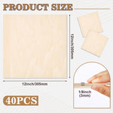 MITINU 40 Pack Basswood Sheets for Crafts,12"x12"x1/8" 3mm Thick Plywood Sheets with Smooth Surfaces-Unfinished Squares Wood Boards for Laser Cutting, Wood Burning, Architectural Models, Staining MITINU