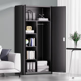 DNA MOTORING 72" Metal Storage Cabinet, Heavy Duty Garage Storage Cabinet with Wheels, Locking Storage Cabinet for Warehouse, Garage,Home, Office, Gym, TOOLS-00633-BK-BK-A DNA MOTORING