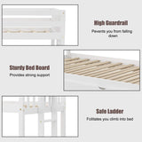 Giantex Versatile Twin Over Pull-Out Bunk Bed with Trundle - Solid Wood in White Giantex