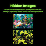 MasterPieces - 500 Piece Jigsaw Puzzle, Glows in The Dark, Hidden Images, Dinosaur Valley, Fun for Adults, Family, Kids, 15" x 21" Masterpieces
