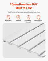 VEVOR Slat Wall Paneling, 8 x 4 ft, PVC Garage Slatwall with Accessories, White Slat Wall Easy-to-Install Adjustable Slatwall Panel with Coupling Structure & DIY Cutting, Fits for Storage & Display VEVOR