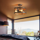 AGV LIGHTING Semi Flush Mount Ceiling Light Fixture, Farmhouse Close to Ceiling Light with There-light AGV LIGHTING