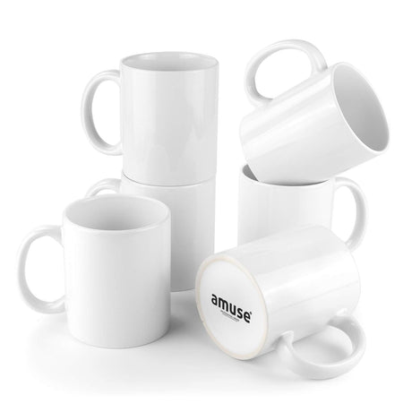 Amuse- Professional Grade Stoneware Mug- Sublimation Series- Set of 6 (11 oz) Amuse Home