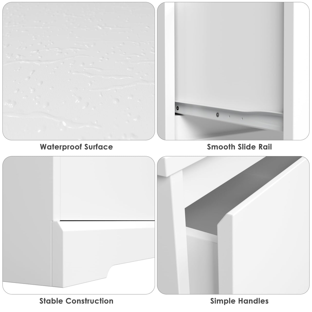 FOTOSOK 6 Drawer Double Dresser, White Dresser, Modern 6 Chest of Drawers with Deep Drawers, Wide Storage Organizer Cabinet for Living Room Home FOTOSOK