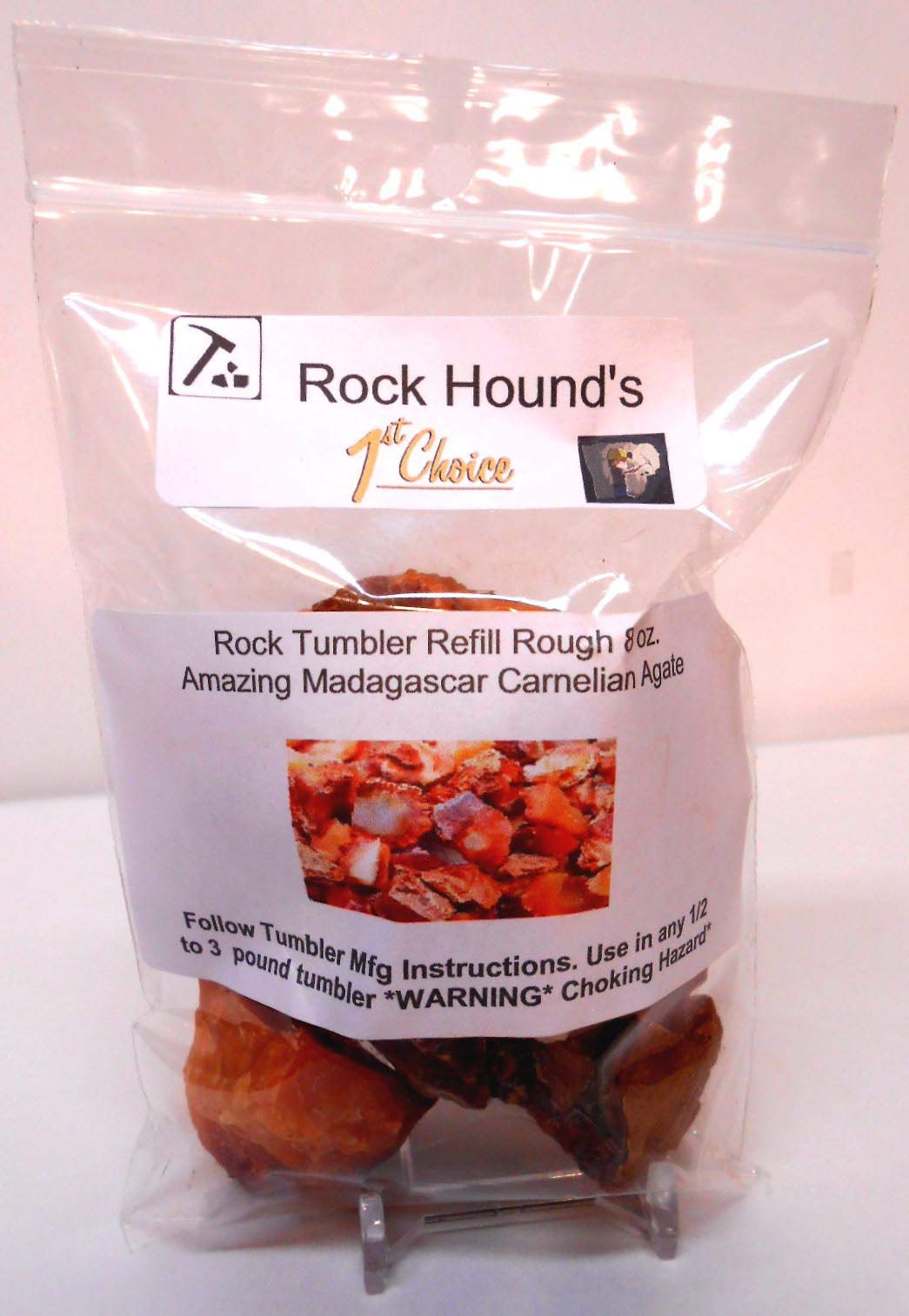 Rockhound's 1st Choice Rock Tumbler Gem Refill Kit -Amazing African Carnelian Agate Rough- 8 oz New Rockhound's 1st Choice