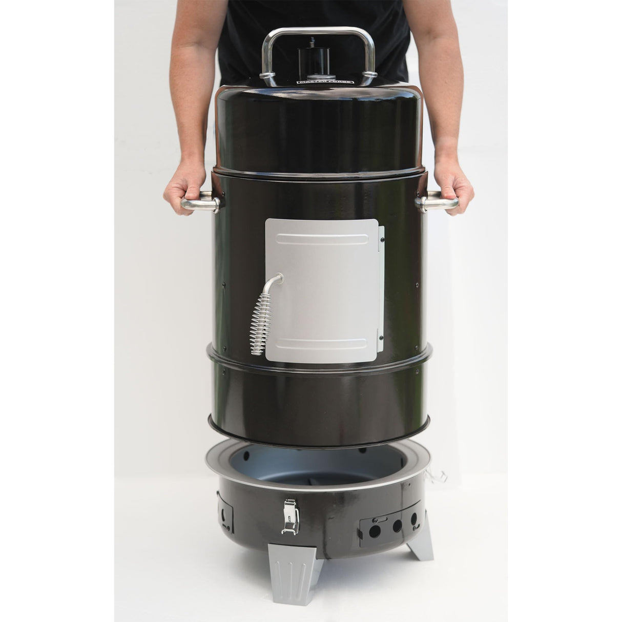 Grill Boss 4 Tier Vertical Freestanding Charcoal Smoker Portable BBQ Grill with Temperature Gauge for Outdoors, 564 Square Inch Cooking Area, Black GRILLBOSS