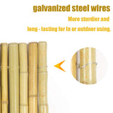 Mininfa Natural Rolled Bamboo Fence, Eco-Friendly Bamboo Fencing, 0.7 in D x 6 feet High x 8 feet Long, Bamboo screen for Garden, privacy Mininfa