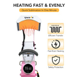 Giraffe Auto Hat Heat Press Machine, Automatic Hat Press Heat Machine for Caps T-Shirts Bags, DIY Sublimation Hat Press Cap Press Auto Open & Release & Digital Press Knob-Style Control Panel (Pink) Giraffe