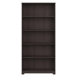 Bush Furniture Cabot Tall 5 Shelf Bookcase | Large Open Bookshelf in Heather Gray | Sturdy Display Cabinet for Library, Living Room, and Home Office Bush Furniture