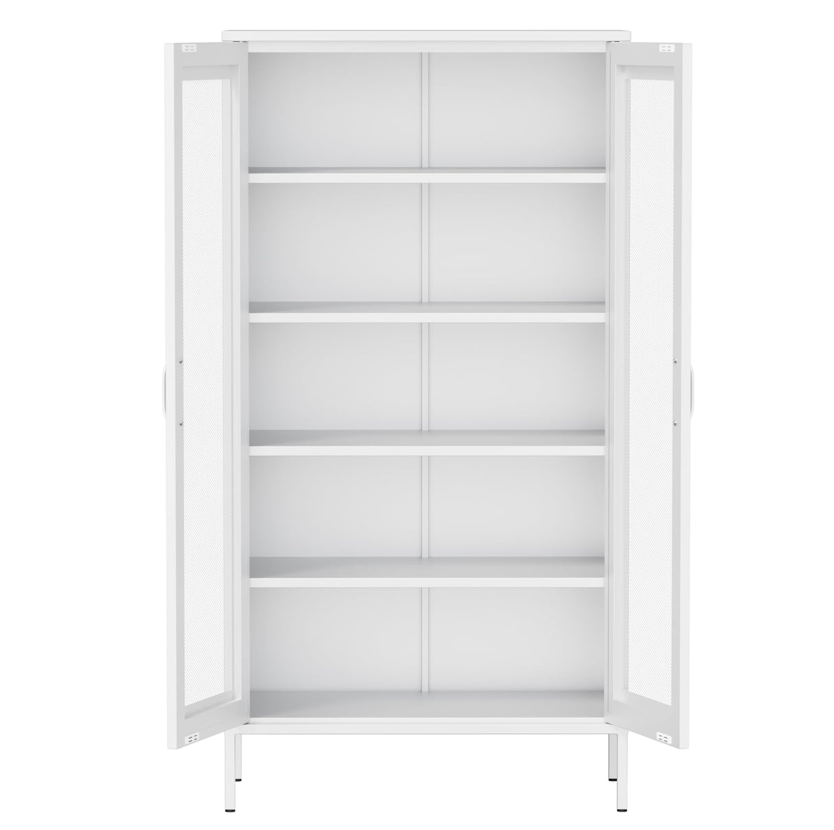 QINPTWUT 73" Industrial Storage Pantry, Kitchen Storage Cabinet with Mesh Door, 4 Adjustable Shelves, Freestanding for Kitchen, Dining Room,Bedroom, Workshop, Office, Garage QINPTWUT