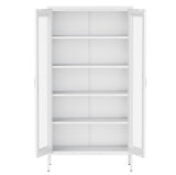 QINPTWUT 73" Industrial Storage Pantry, Kitchen Storage Cabinet with Mesh Door, 4 Adjustable Shelves, Freestanding for Kitchen, Dining Room,Bedroom, Workshop, Office, Garage QINPTWUT