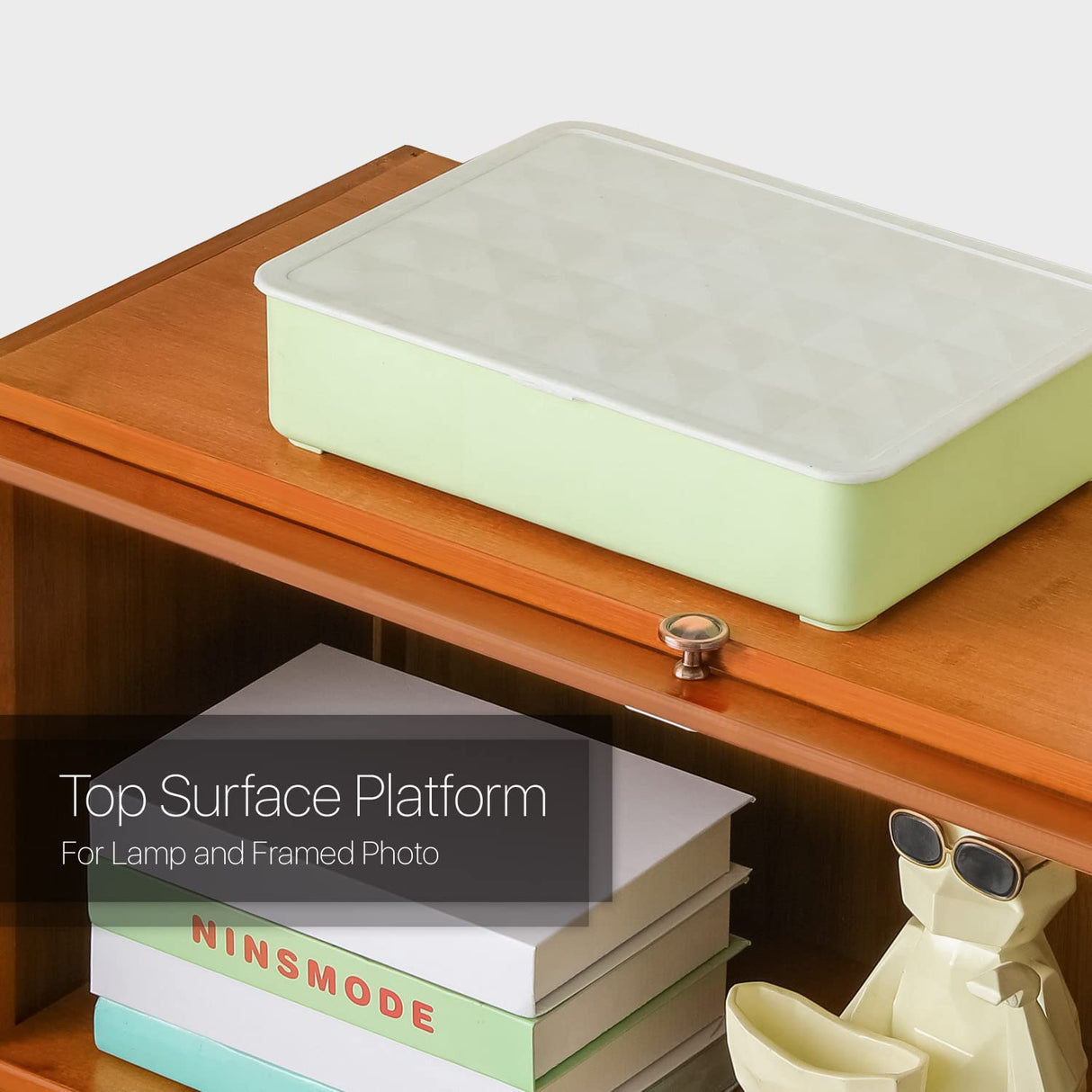 MoNiBloom Bamboo Bookcase with Acrylic Doors 5 Tier Free Standing Book Shelf Storage Organizer for Living Room Office Bedroom, Brown MoNiBloom