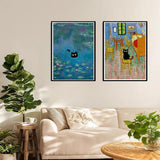 Diamond Painting for Adults and Beginners - 6pcs, 5D Round Diamond Digital Painting Kit, DIY Black Cat Diamond Art Painting, Matisse Van Gogh Living Room Bedroom Decoration (11.8x15.7 inches) GemZono