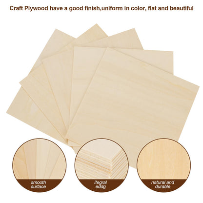 16 Pack Basswood Sheets for Crafts - 12 x 12 x 1/16 Inch - 1.5mm Thick Large Plywood Sheets Unfinished Bass Wood Boards for Laser Cutting, Wood Burning, Architectural Models, Staining - WoodArtSupply