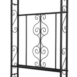 WISLAS 7FT Heavy Duty Steel Garden Arbor with Side Garden Trellis, Rust-Resistant Powder Coated Wedding Arch Archway for Backyard, Vine Plants & Outdoor Decor - Includes Ground Stakes & Easy Assembly WISLAS